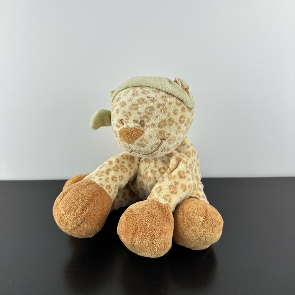 Noukie’s Rare Leo Leopard 10” Brown Beige Cream Spotted Plush Bonnet Noukies HTF